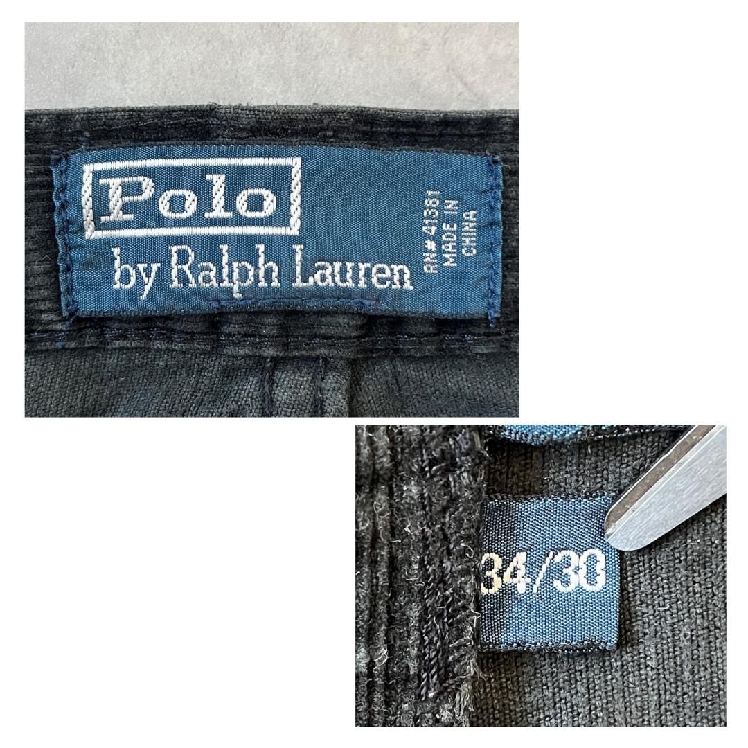 ポロバイ ラルフローレン W34 ポロチノ コーデュロイ 古着 黒 17808