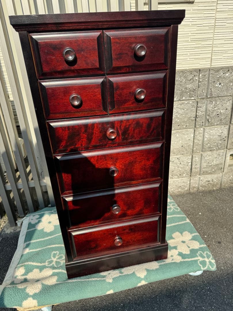 北海道民芸家具 6段チェスト ハイチェスト キャビネット 整理箪笥