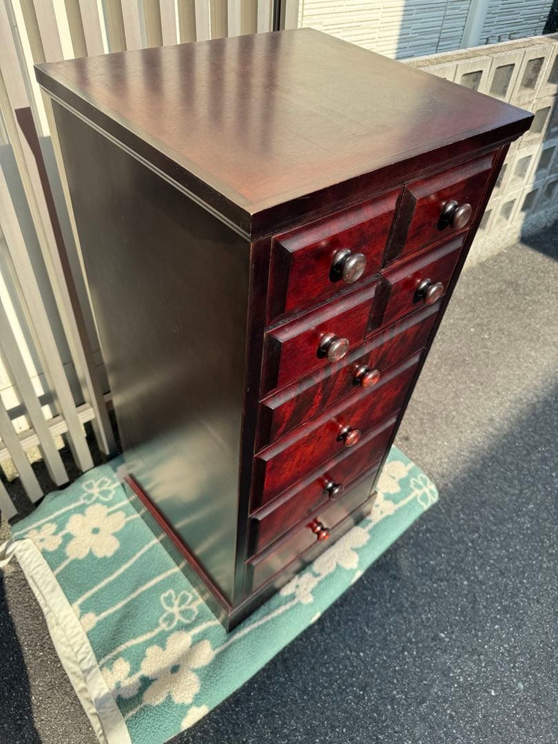 北海道民芸家具 6段チェスト ハイチェスト キャビネット 整理箪笥