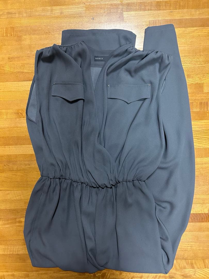 ノーブル　noble ミリタリーバックサテンオールインワン　36