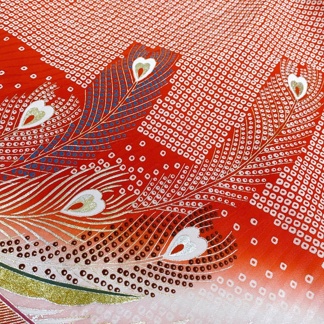 七五三 7歳 正絹 着物 作り帯 バッグ 草履 小物セット 鹿の子