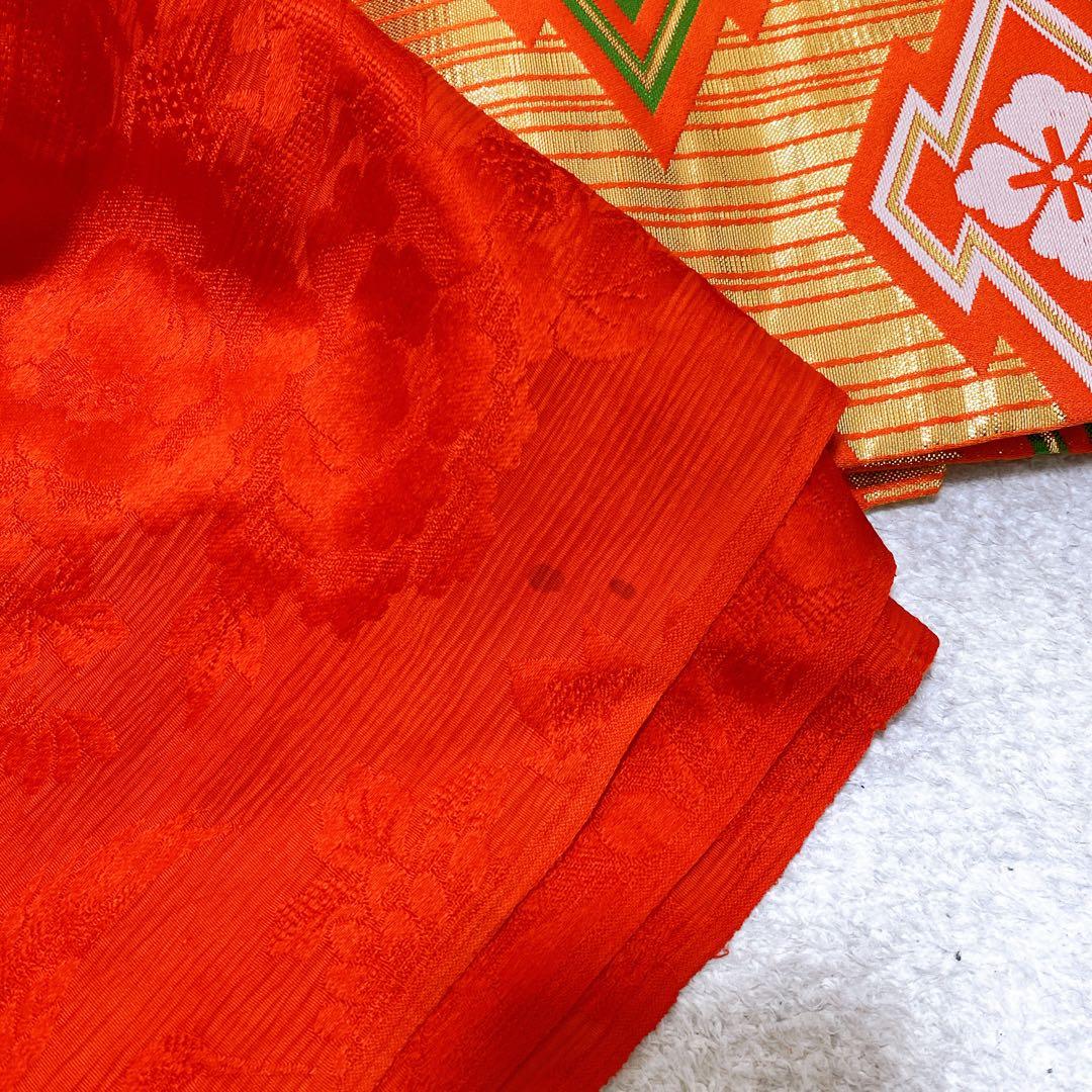 七五三 7歳 正絹 着物 作り帯 バッグ 草履 小物セット 鹿の子