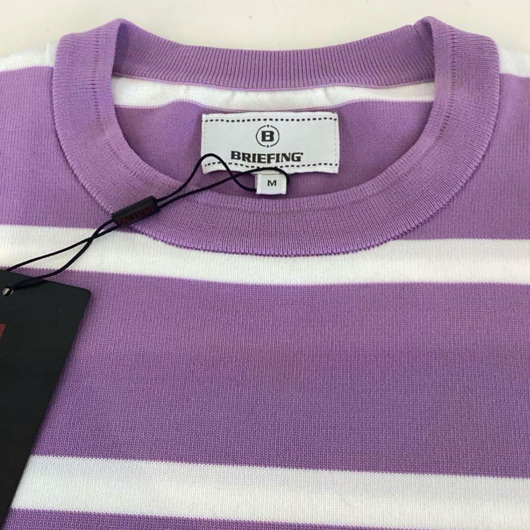 レディースウェア BRIEFING WOMEN STRIPE CREW NECK KNIT M