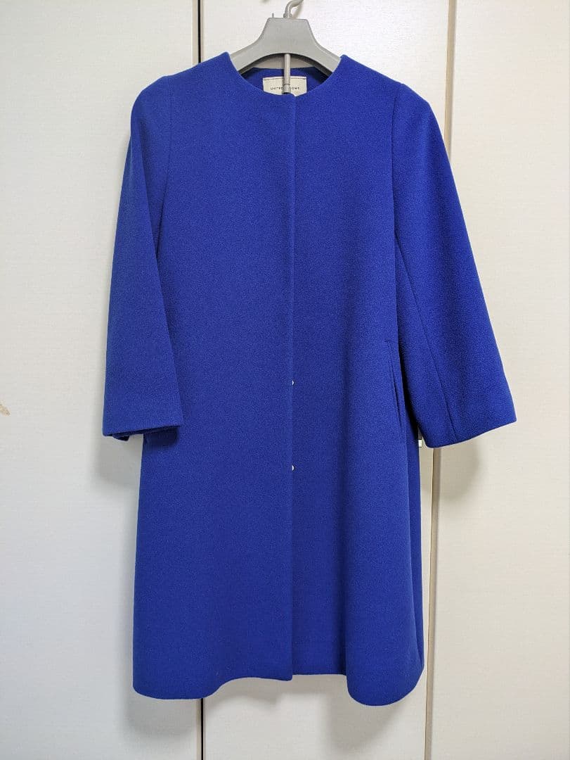 UNITED ARROWS ノーカラー ベルスリーブ コート