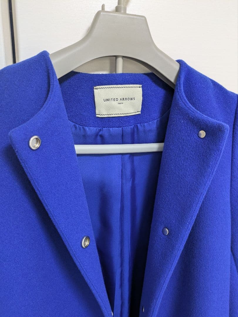 UNITED ARROWS ノーカラー ベルスリーブ コート