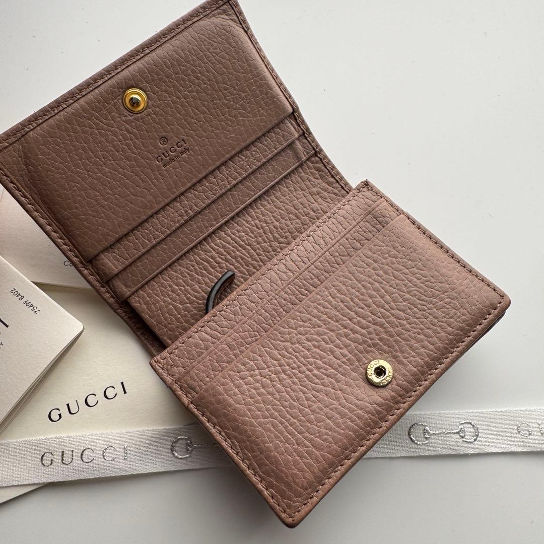 【美品】 182 GUCCI グッチ マーモント 2つ折り 財布 コンパクト