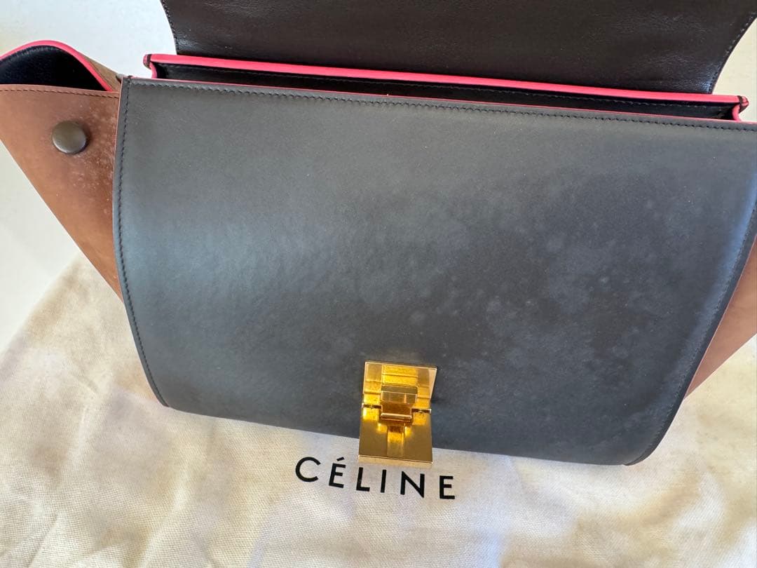 CÉLINE ショルダーバッグ グレー/ブラウン/ブラック