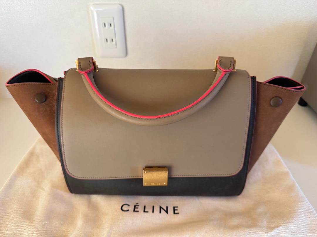 CÉLINE ショルダーバッグ グレー/ブラウン/ブラック