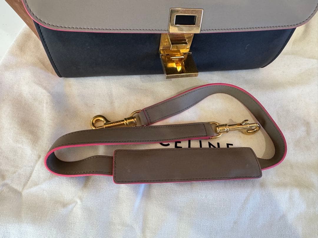 CÉLINE ショルダーバッグ グレー/ブラウン/ブラック