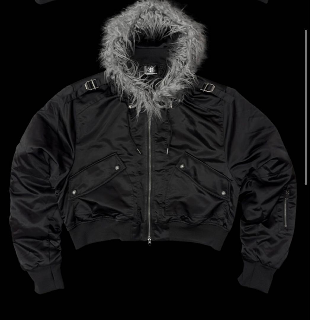 ジャケット・アウター CROPPED 2WAY FUR HOOD MA-1