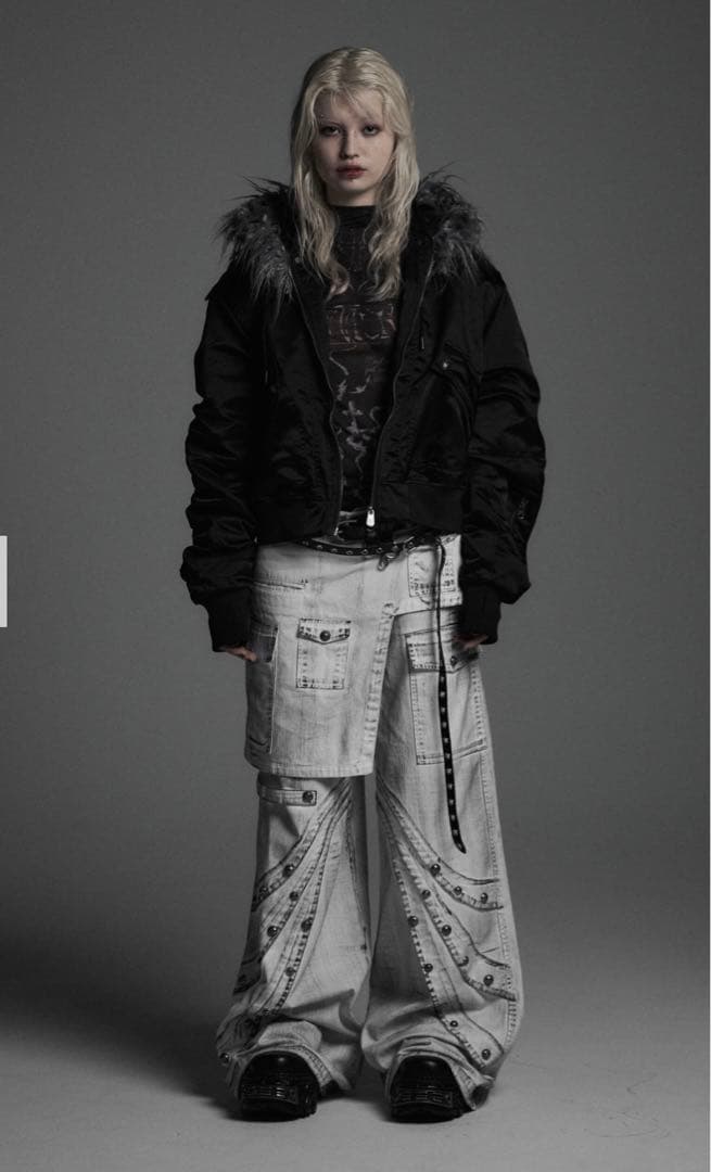 ジャケット・アウター CROPPED 2WAY FUR HOOD MA-1