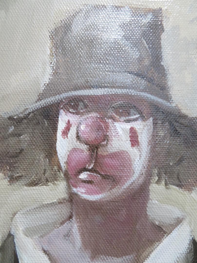 尾松直　「道化の肖像」　油彩F4号 　新制作協会員　日本美術家連盟会員　新作家賞