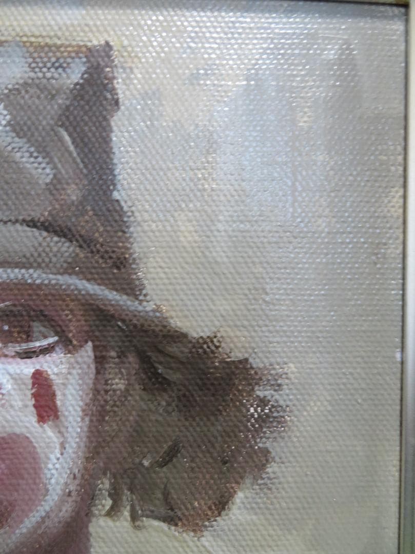 尾松直　「道化の肖像」　油彩F4号 　新制作協会員　日本美術家連盟会員　新作家賞