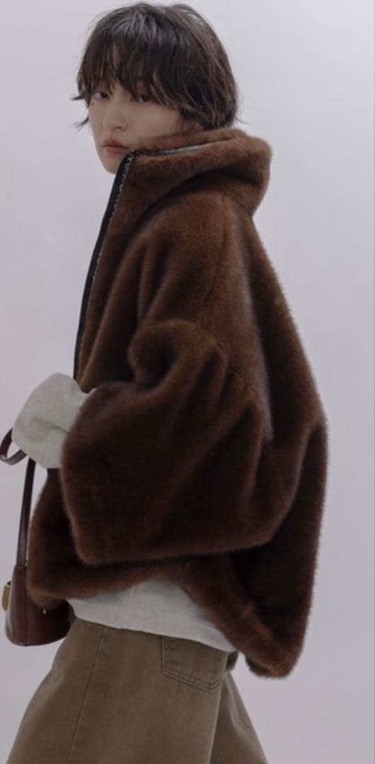 EimeeLawミンクファー スタンドネックショートコート