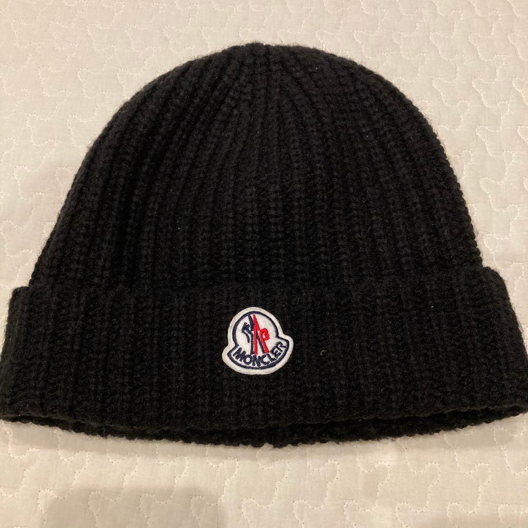 MONCLER ブラック ニット帽 ビーニー
