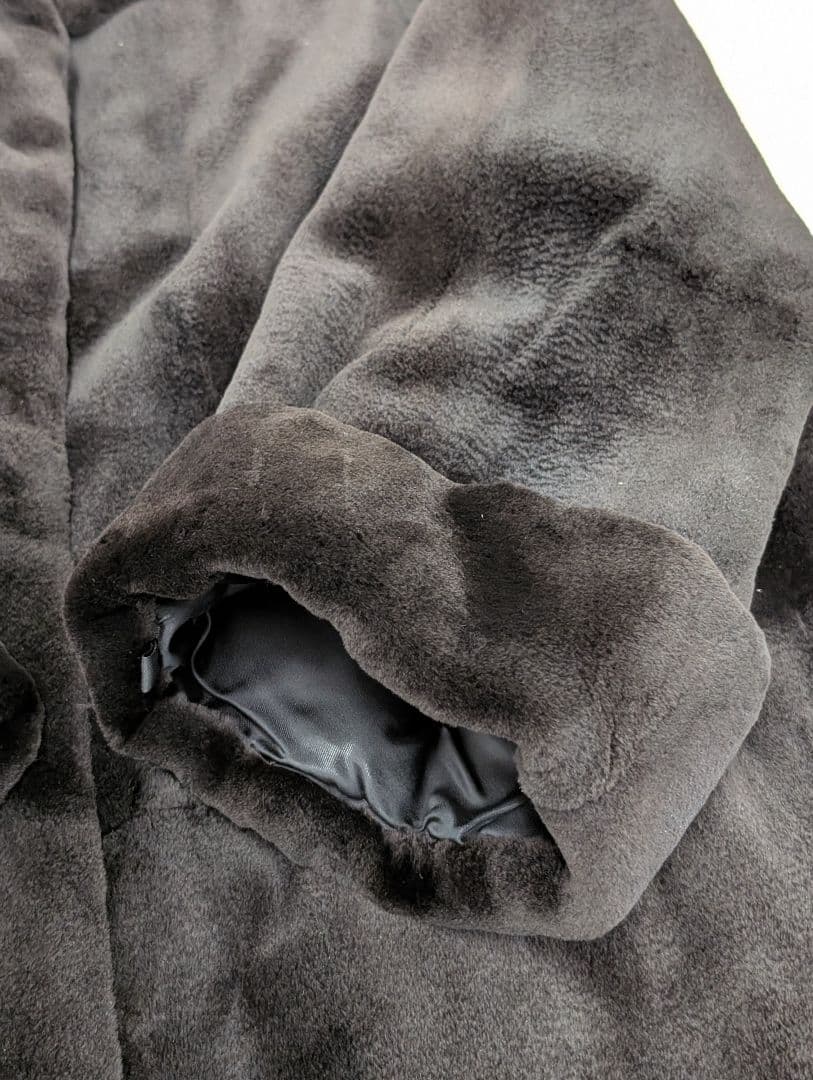 【FUR FLUSH】 シェアード ミンクロングコート ダークグレー