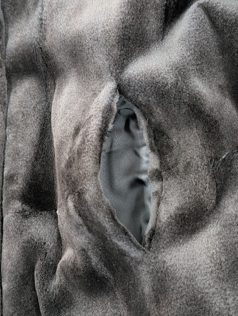 【FUR FLUSH】 シェアード ミンクロングコート ダークグレー