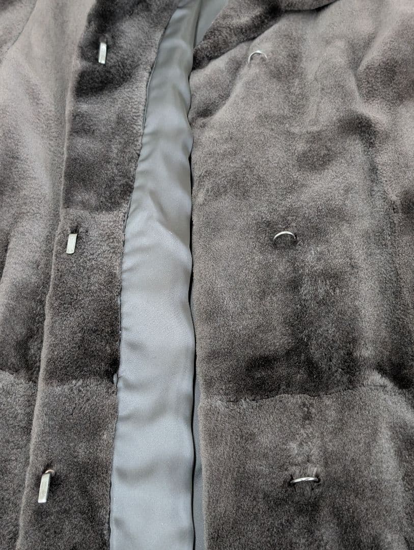 【FUR FLUSH】 シェアード ミンクロングコート ダークグレー