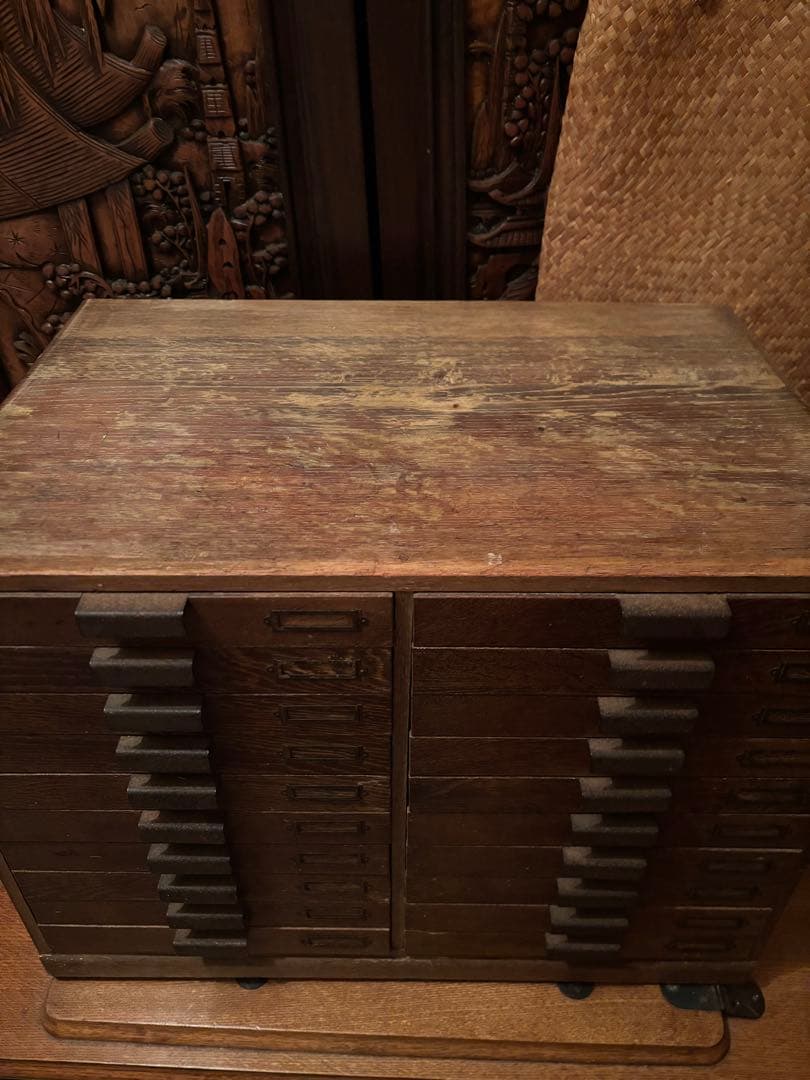 レトロ　木製小引き出し　20杯　収納　アンティーク家具　レトロ箪笥