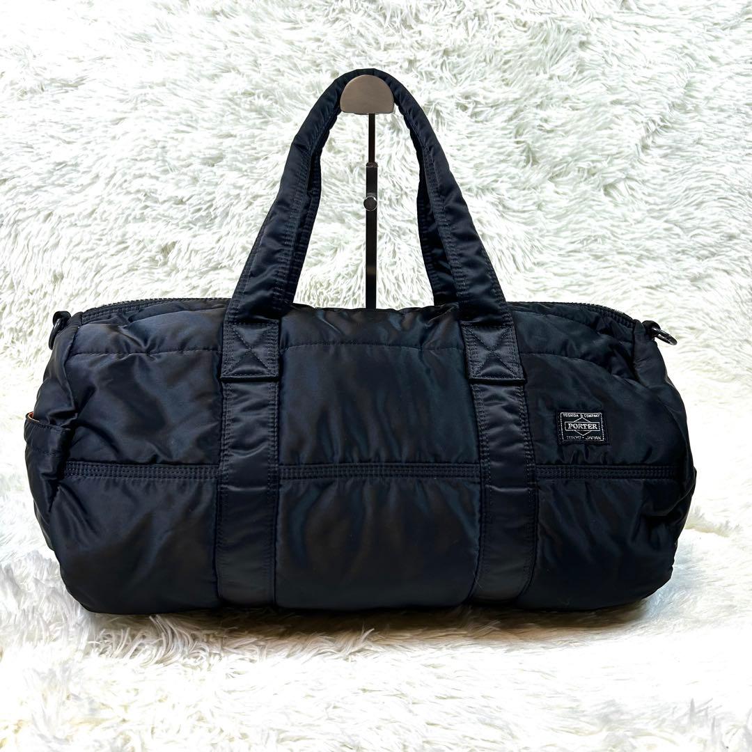 ポーター タンカー ドラムバッグ ボストンバッグ ブラック ナイロン 日本製 黒