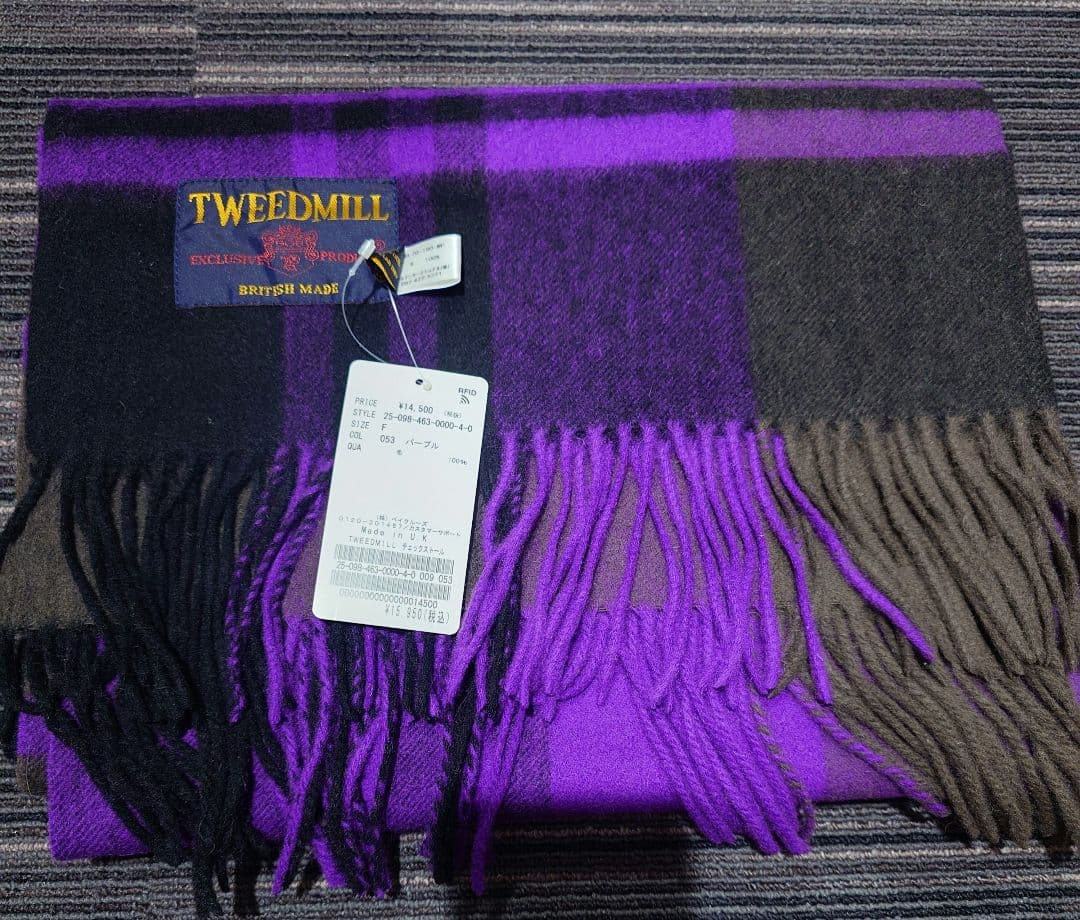 TWEED MILLツィードミル☆チェックストール大人気新品未使用タグ付き