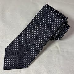 エルメネジルド ゼニア Zegna ジャガード織り・ピンドットタイ・新品タグ付き