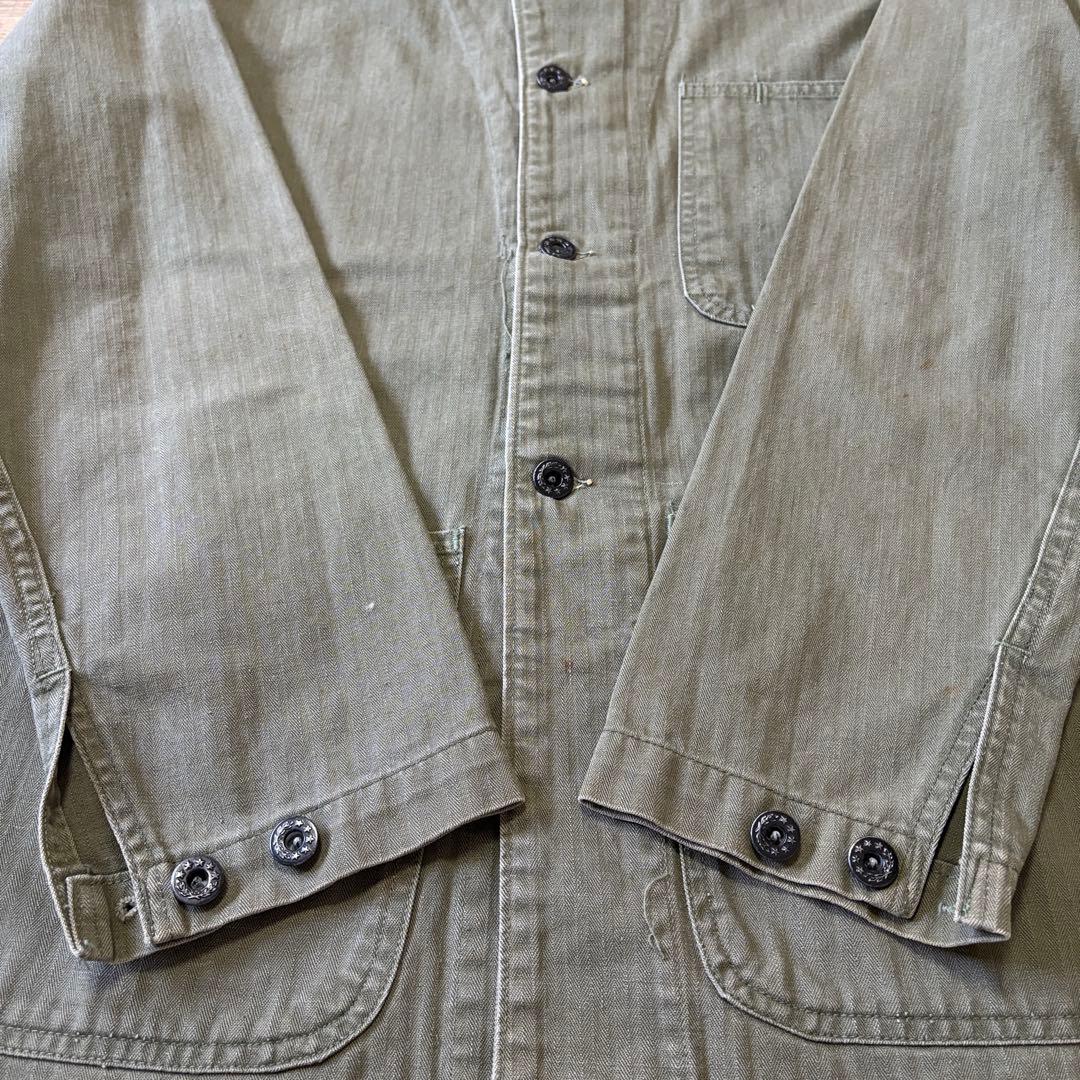 【レア】 US NAVY 40s N-3 HBT カバーオール 大戦 月桂樹