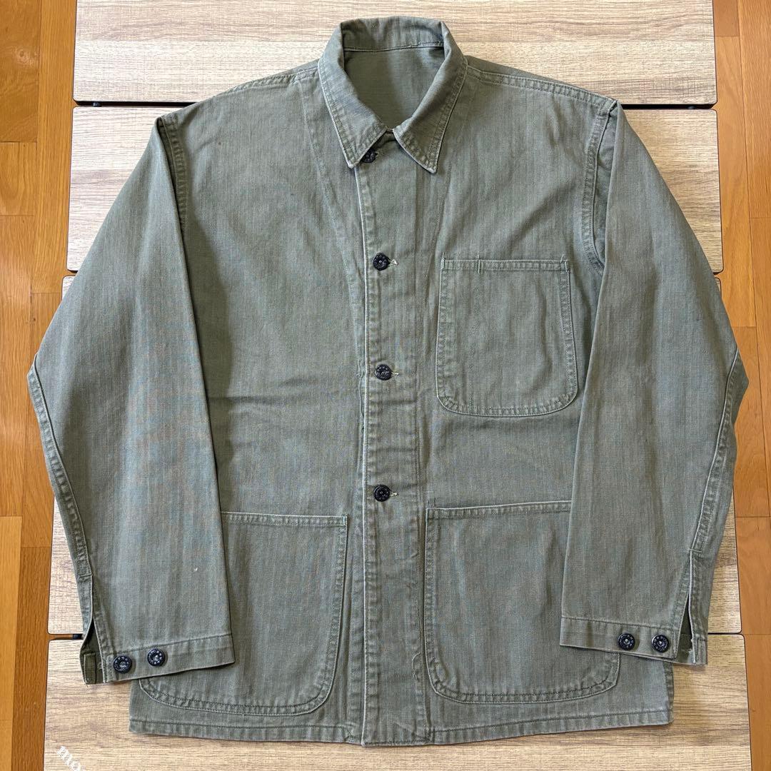 【レア】 US NAVY 40s N-3 HBT カバーオール 大戦 月桂樹