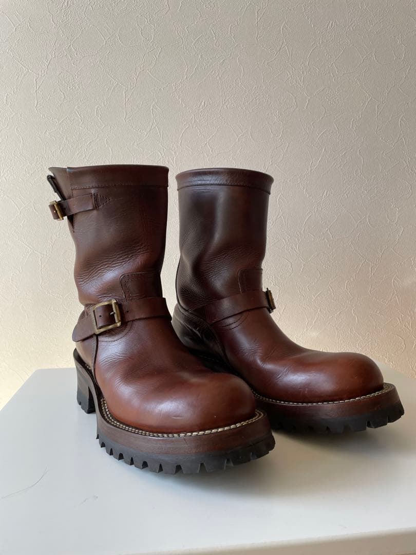 バックボーン　ブラウン ショートエンジニアブーツ　ビブラム