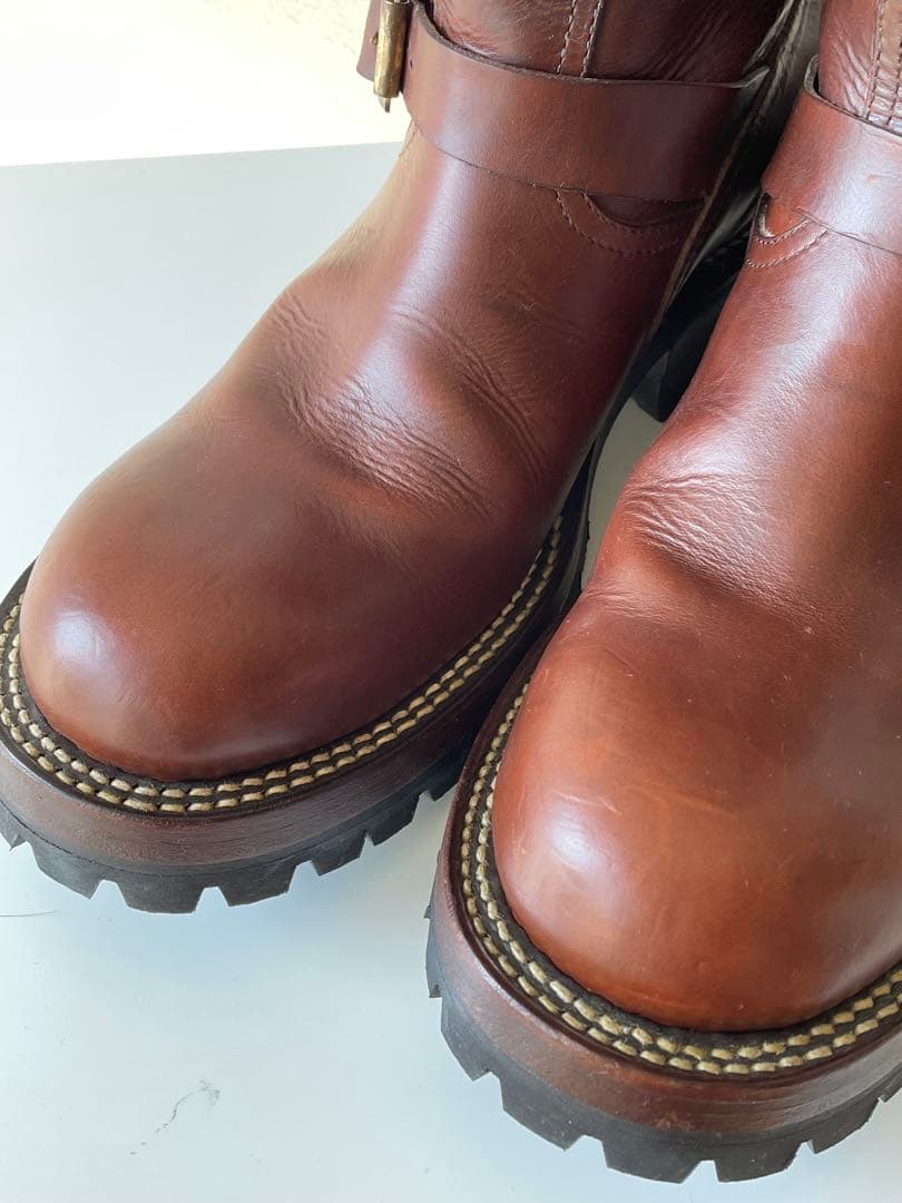 バックボーン　ブラウン ショートエンジニアブーツ　ビブラム