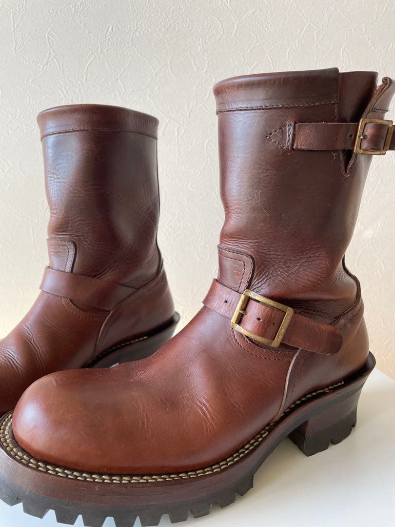 バックボーン　ブラウン ショートエンジニアブーツ　ビブラム