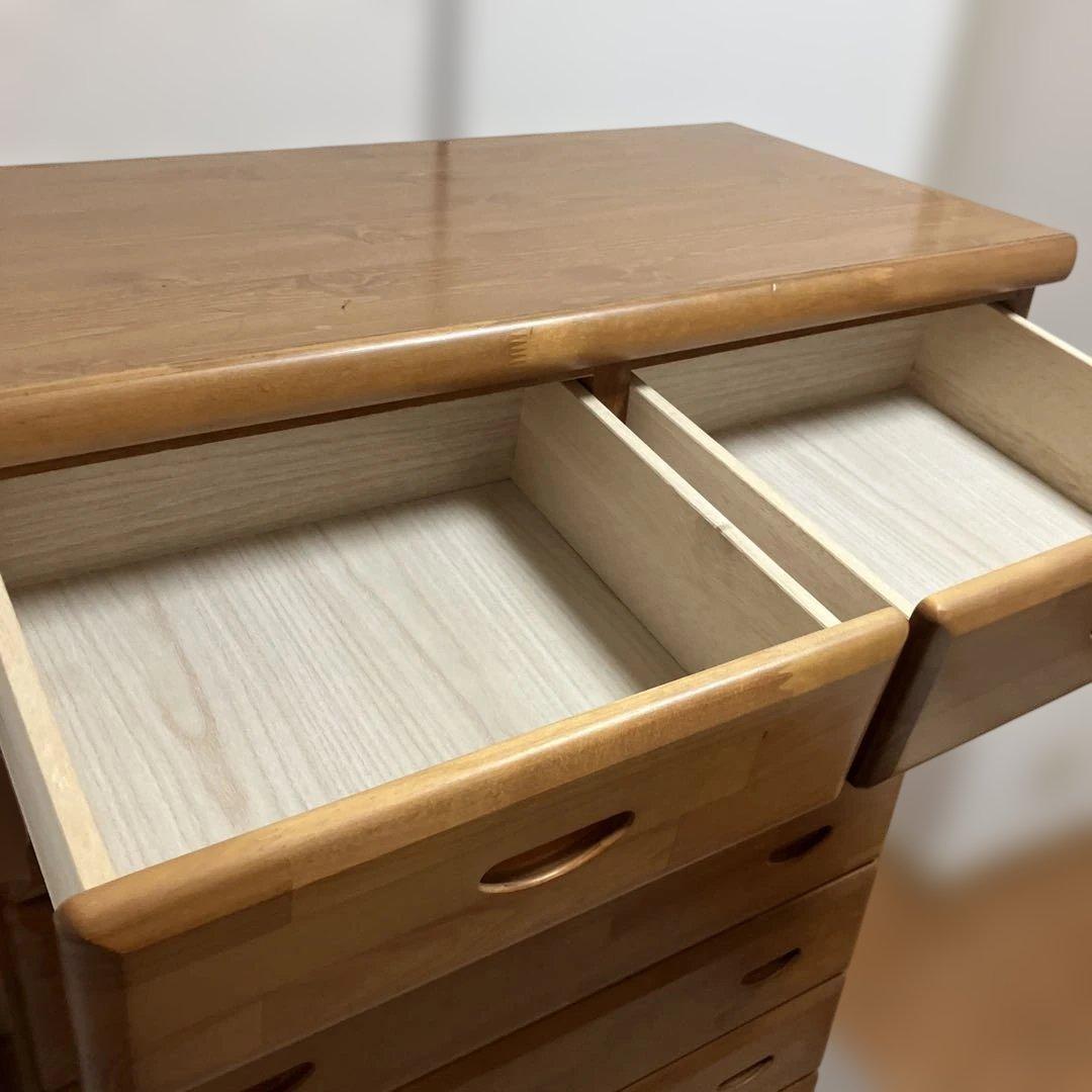 木製チェスト 8引き出し ナチュラルウッド