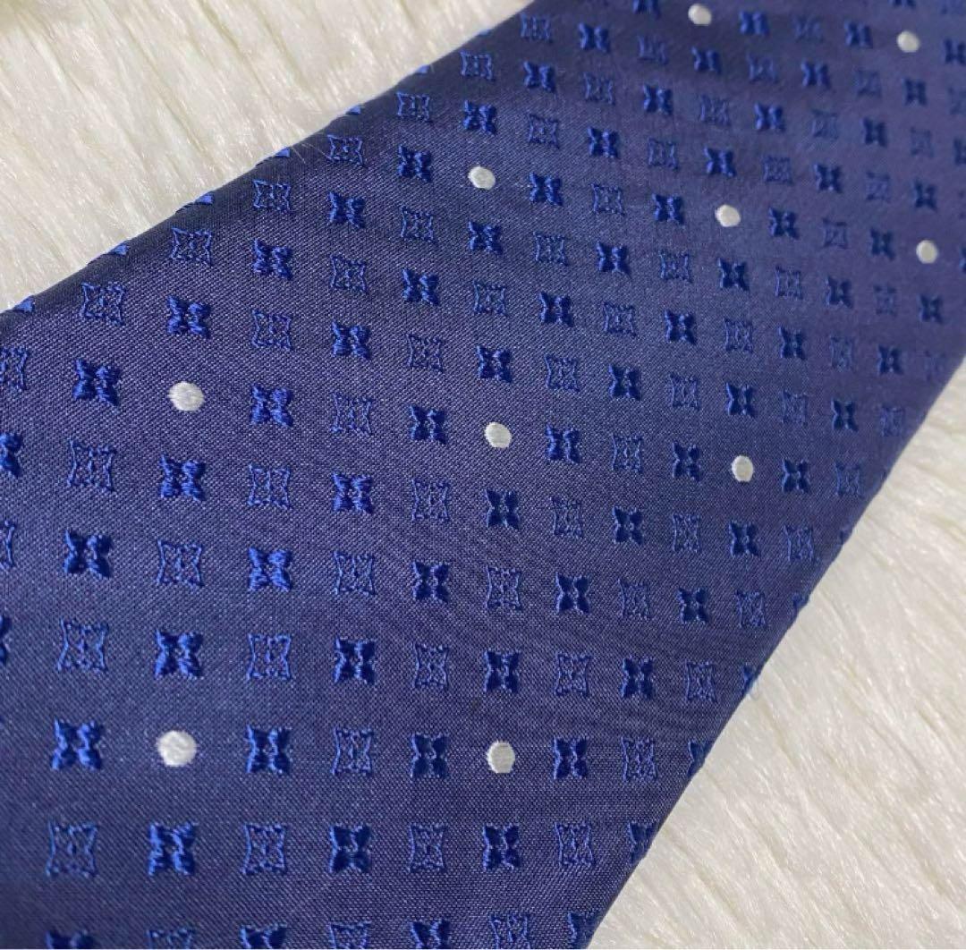 新品級✨ルイヴィトン　モノグラム　ドット柄　総柄　濃紺ブルーネイビー　光沢感