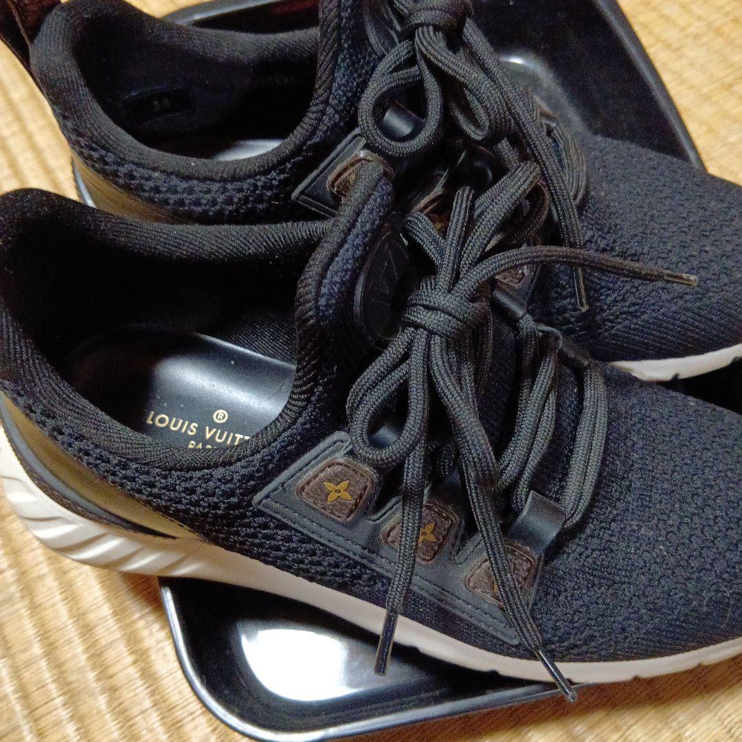 さくら様 ルイヴィトン ロゴ アフターゲームライン スニーカー 黒 38
