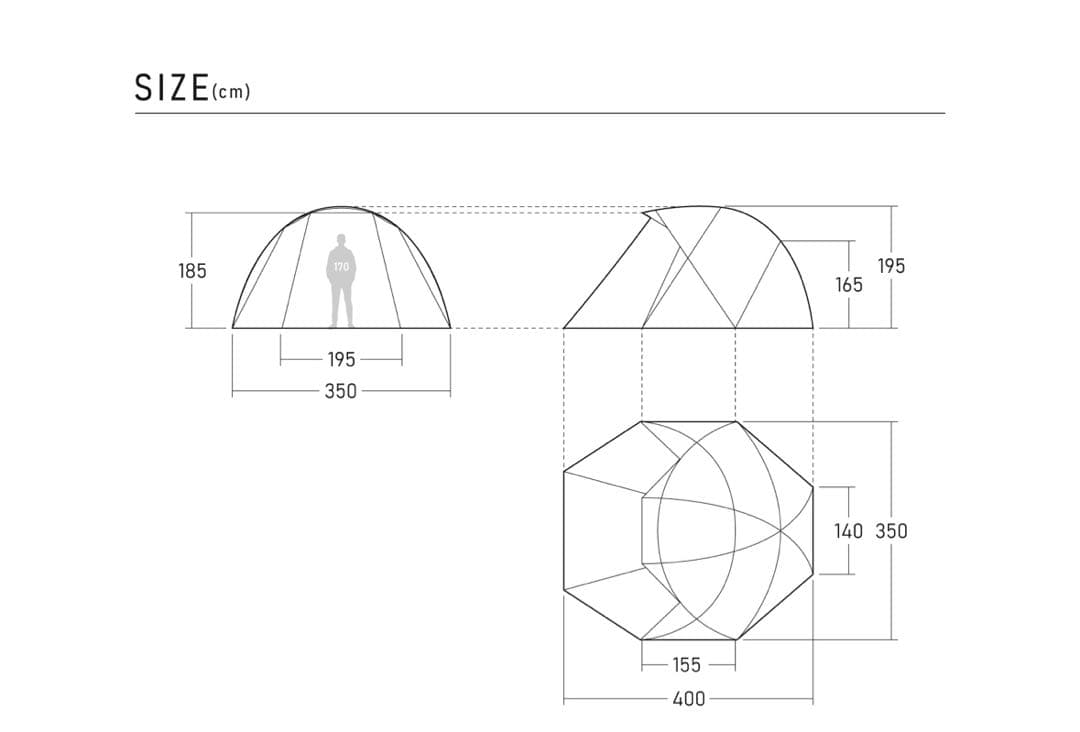 【nob】VOGEL MID テント グレー タープ付き