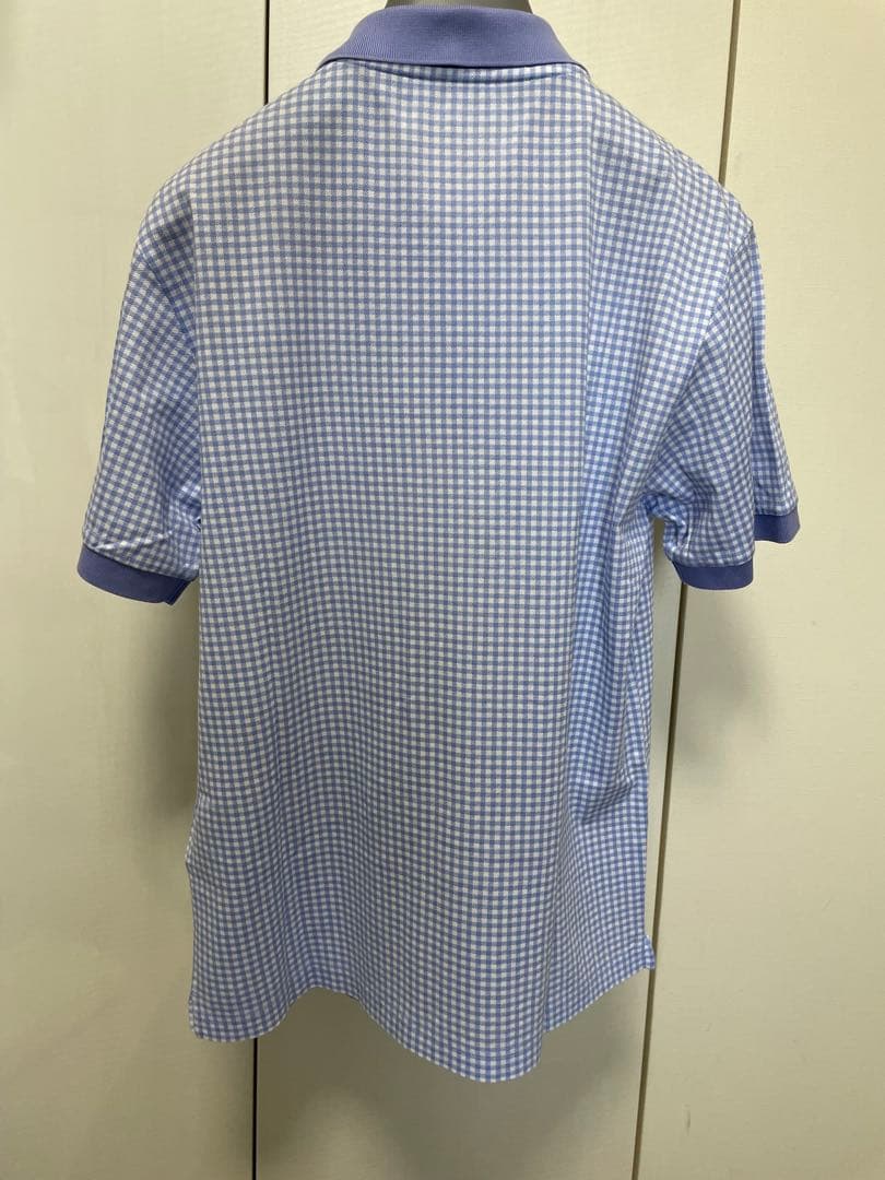 PRADA 青と白のチェック ポロシャツ