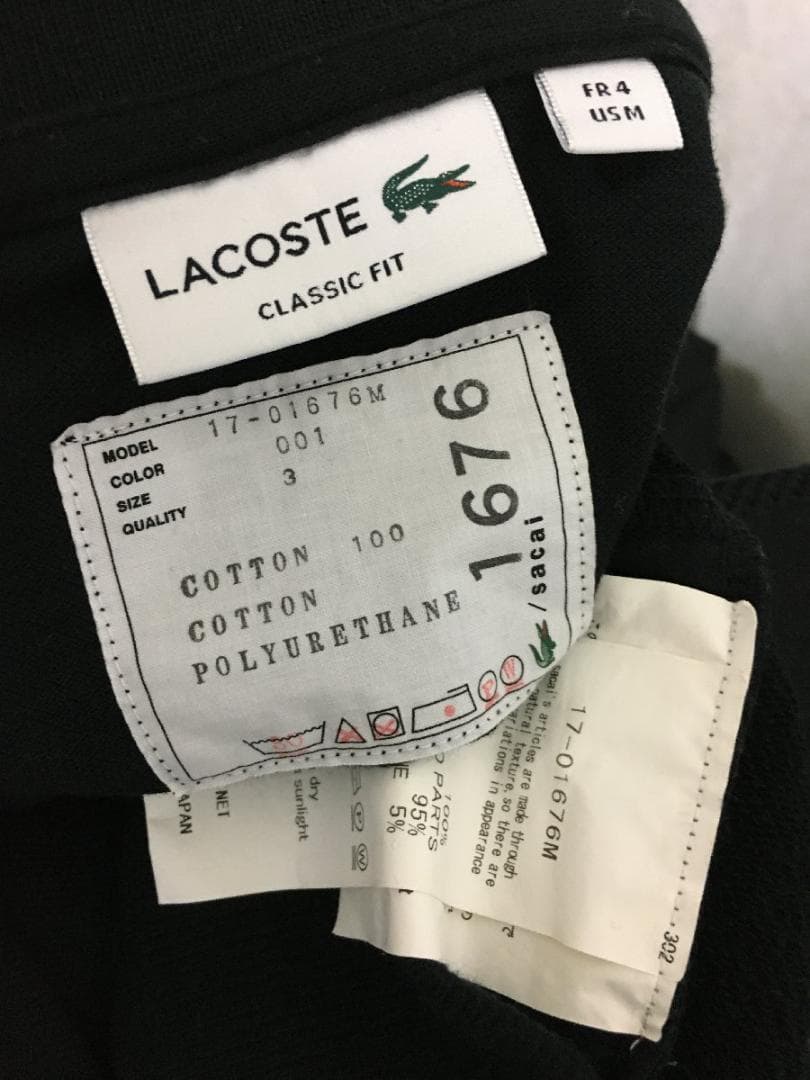 サカイ lacoste ラコステ 希少 ドッキング 鹿の子 ポロシャツ サイズ4