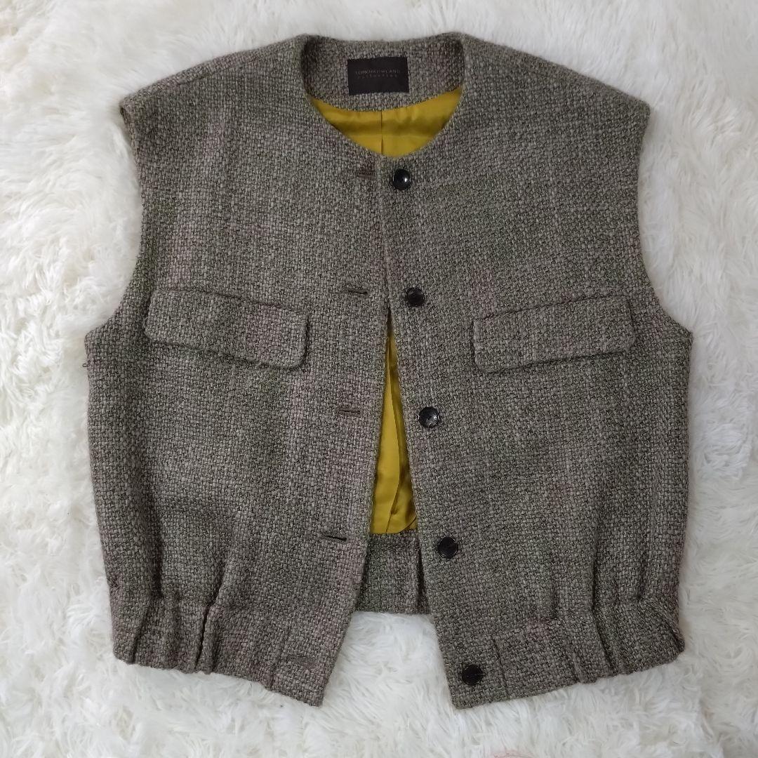 トゥモローランド コレクション ツイード ベスト ジレ ウール 36