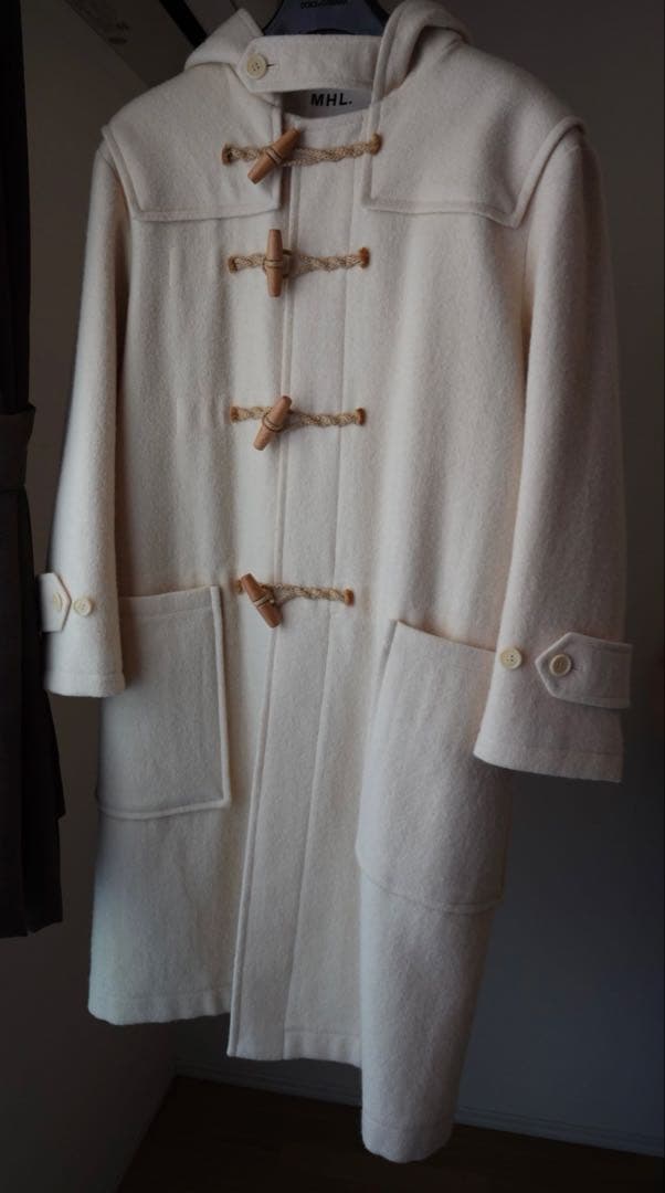 MHL. マーガレットハウエル　ホワイト ダッフルコート S