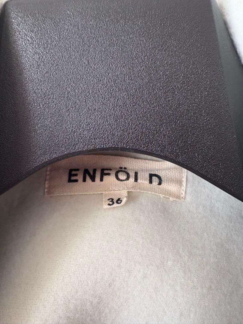 ENFOLD ライトモッサテントケープコート　アイスブルー　サイズ36