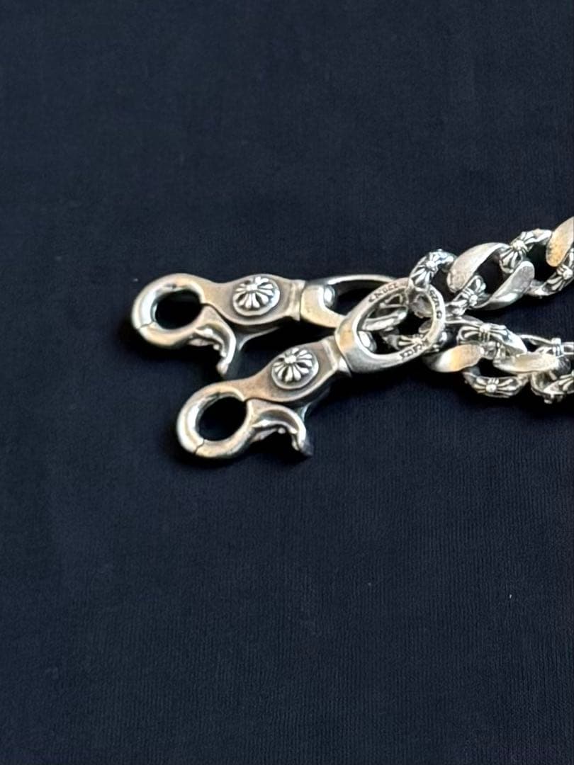 美品　シルバー925 ロングウォレットチェーン 213g 50cm