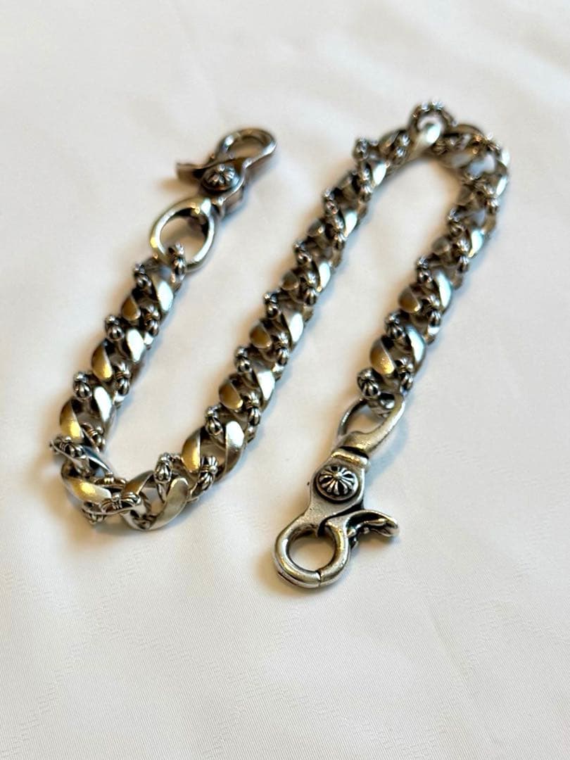 美品　シルバー925 ロングウォレットチェーン 213g 50cm