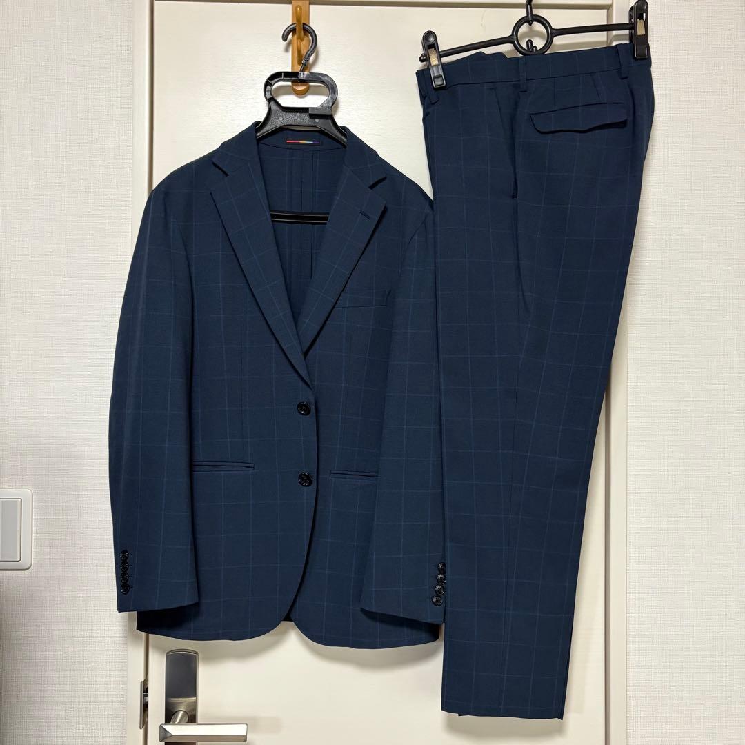 オリヒカ ネイビー ウインドウペン柄 セットアップ