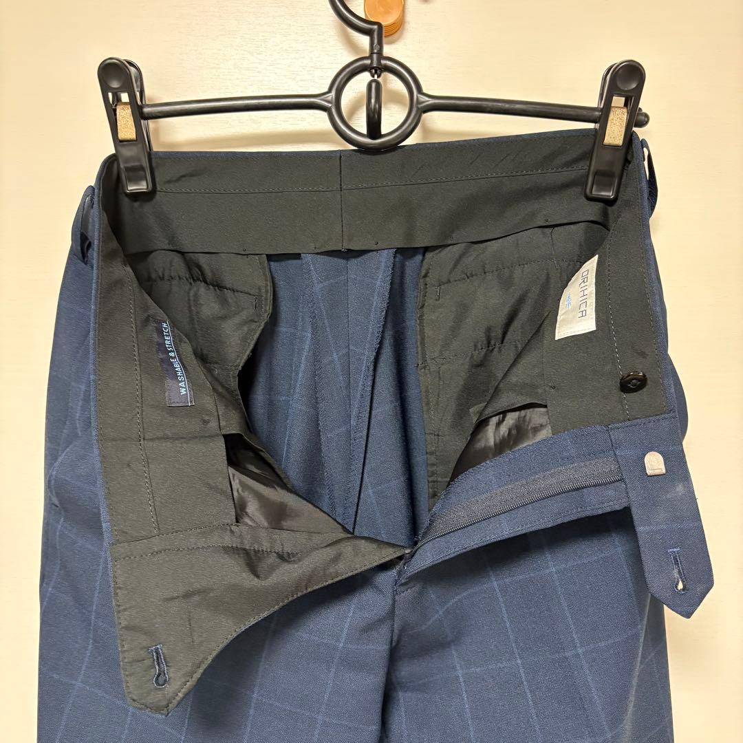 オリヒカ ネイビー ウインドウペン柄 セットアップ