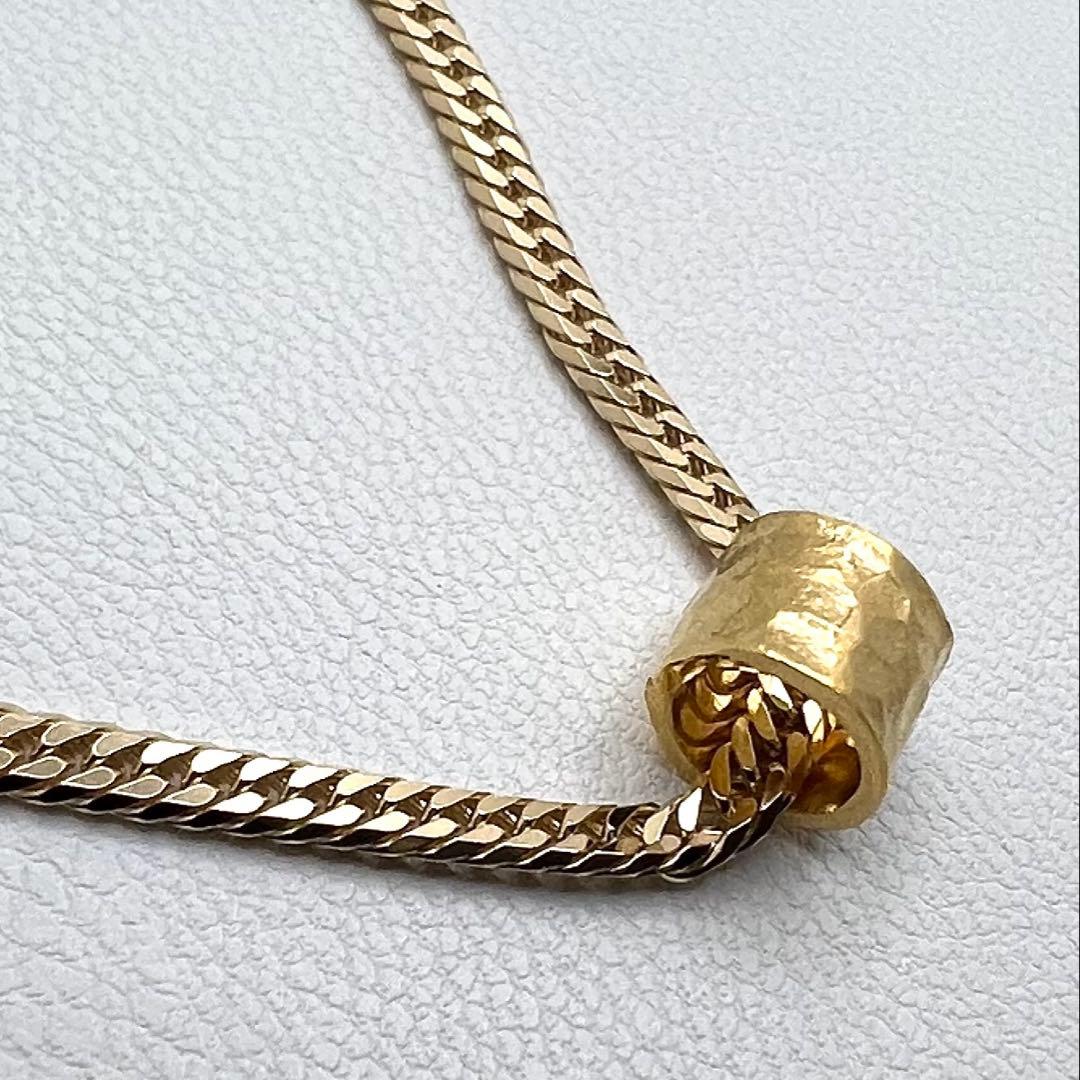 K24純金 パイプ　槌目　ペンダントトップ　幅5.7㎜　内経5.3㎜　1.78g