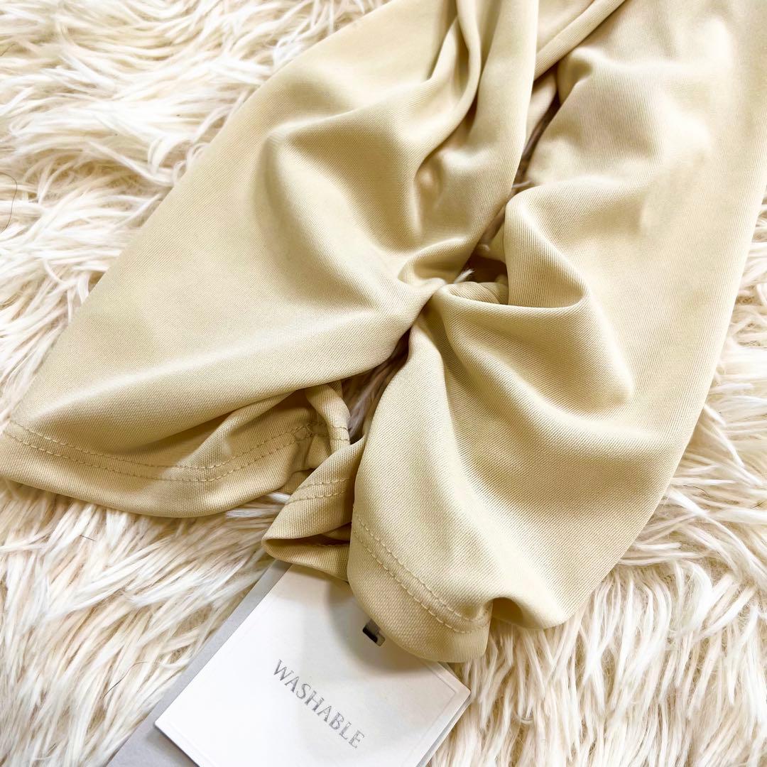 新品タグ付き✨セルフォード ロングワンピース リボン 金ボタン フレア ベージュ