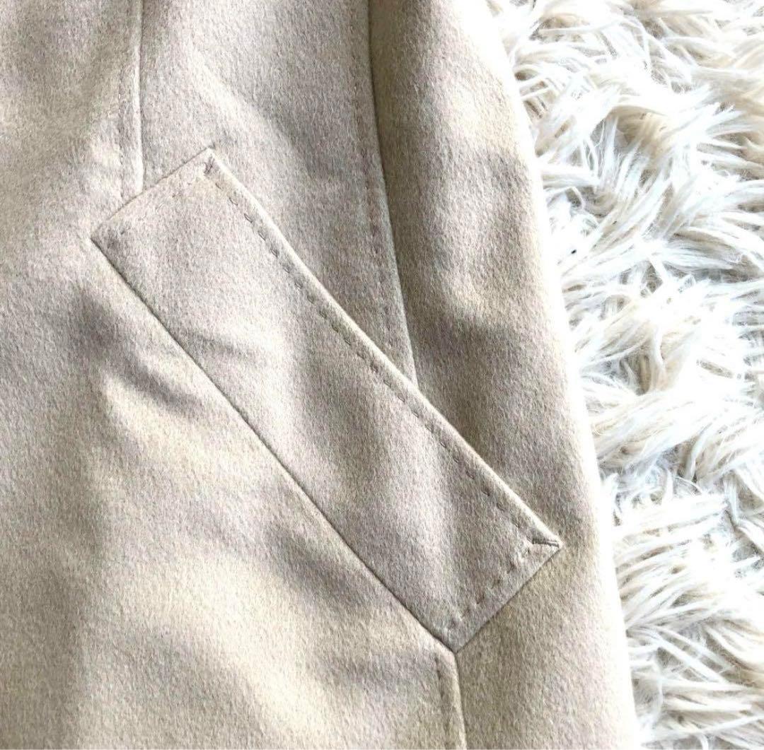 【未使用級 カシミヤアンゴラ混】23区　ベルテッドコート　ベージュ　M　 比翼