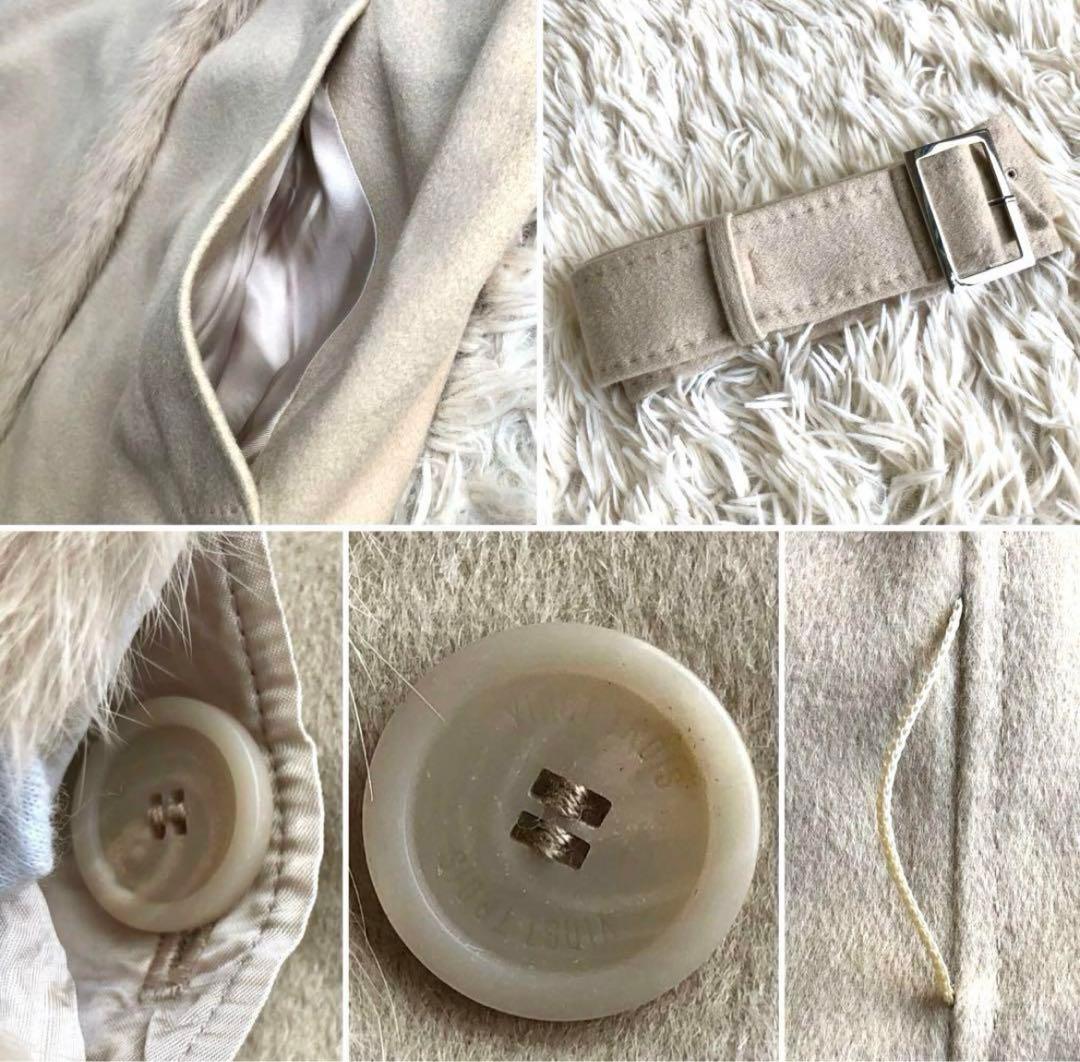 【未使用級 カシミヤアンゴラ混】23区　ベルテッドコート　ベージュ　M　 比翼