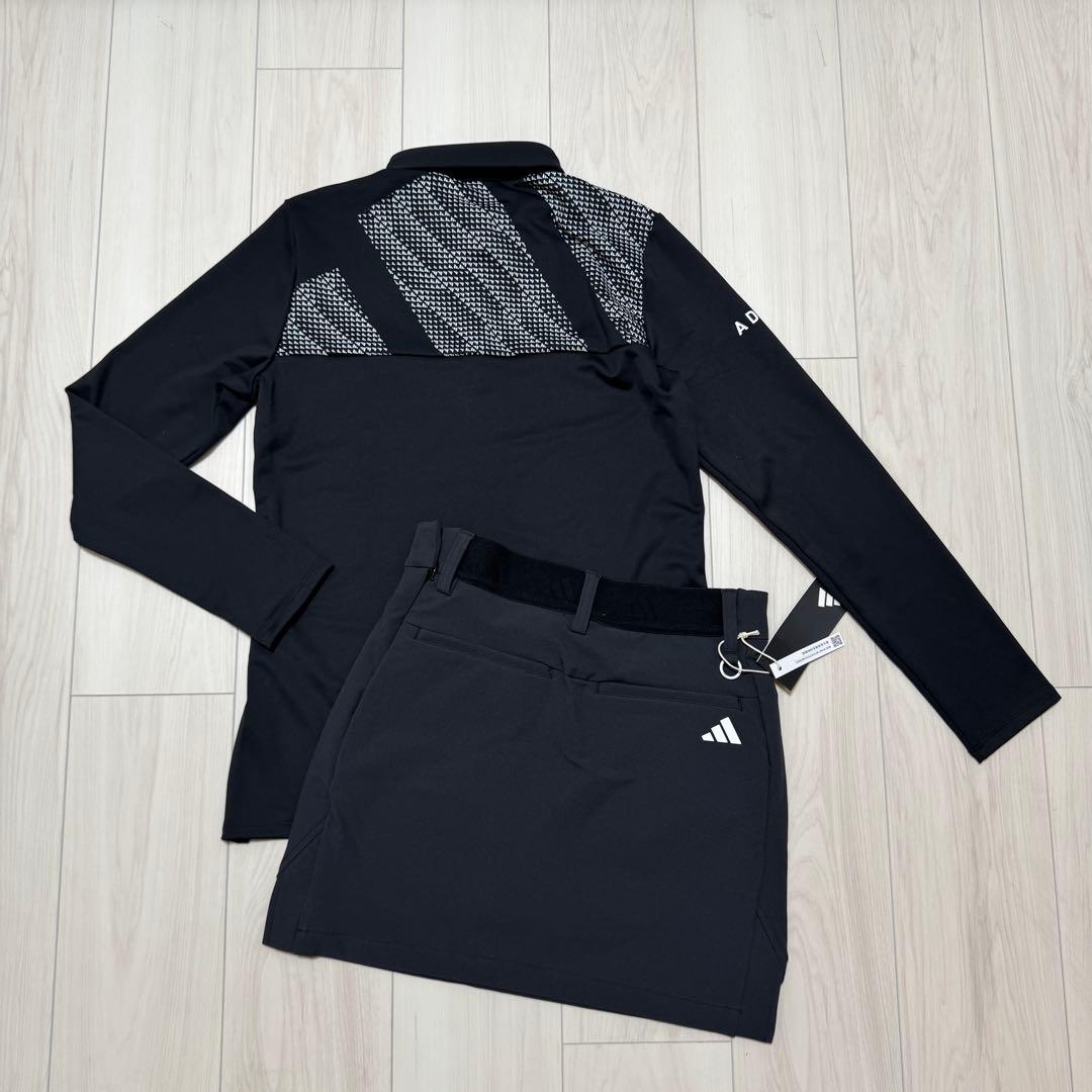 新品 アディダス ゴルフ レディース セットアップ 長袖 スカート ブラック S