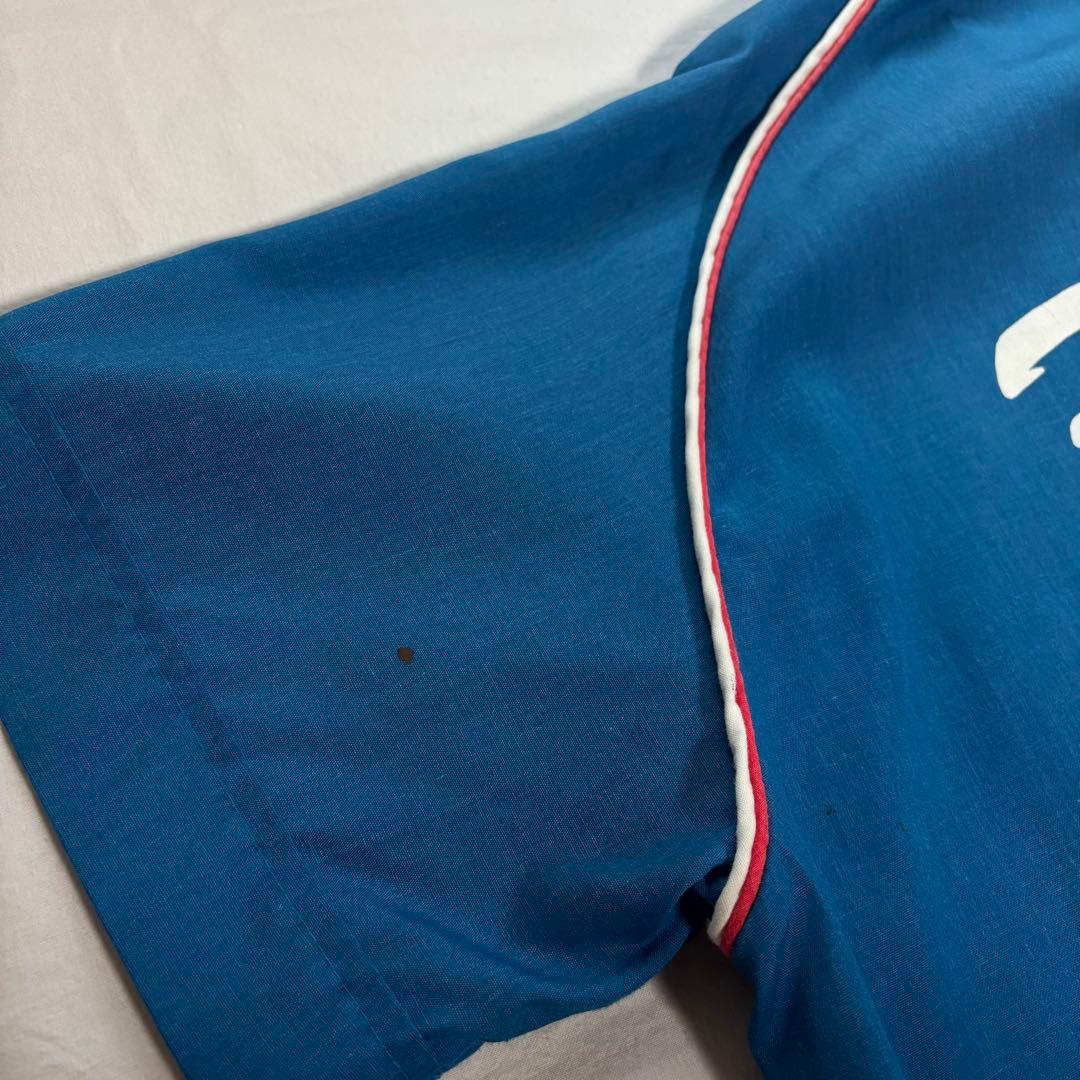USA製 ヒルトン　ボーリングシャツ　開襟シャツ　ヴィンテージ　古着　ブルー　M